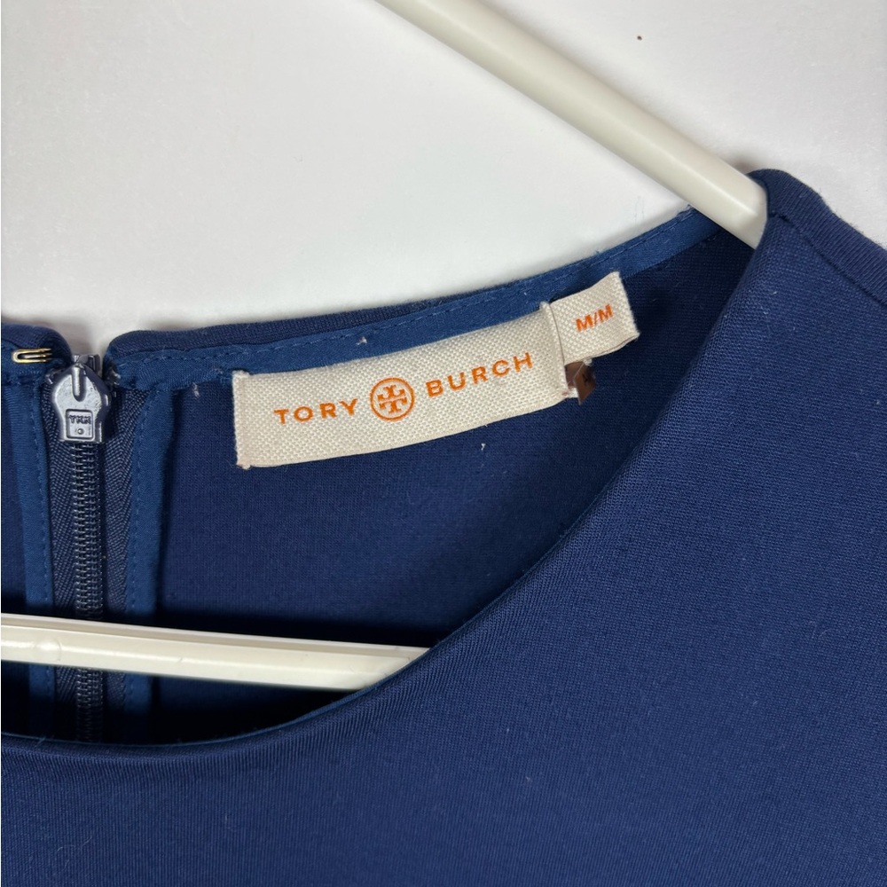 Tory Burch Brynn Dress Size Medium Navy Sleeveless Ponte - Picture 10 of 12